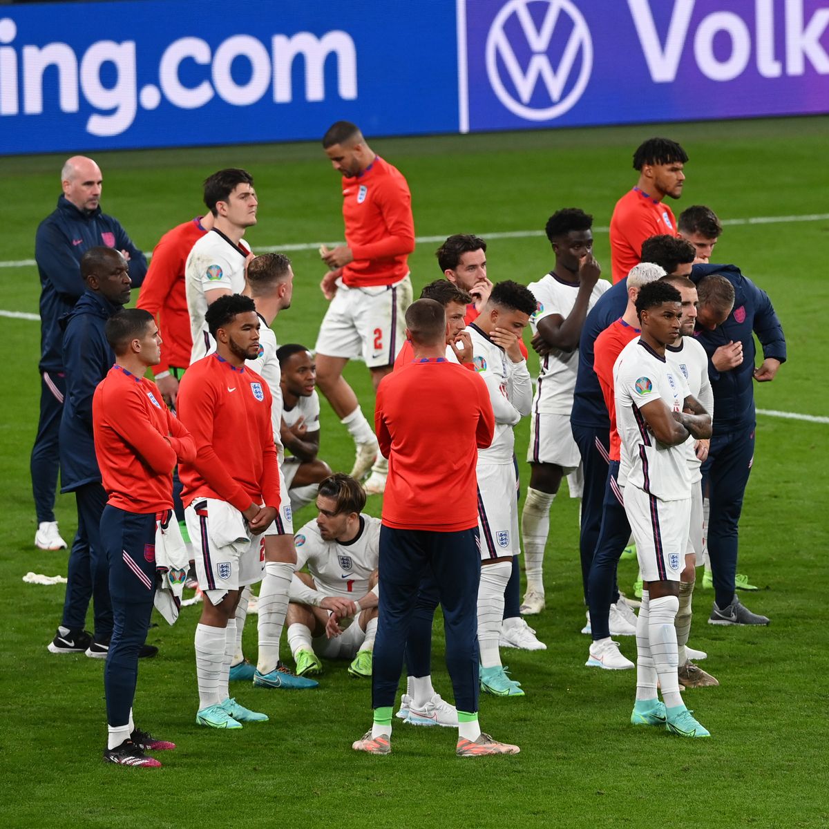 Les Anglais déçus après leur défaite en finale de l'Euro 2020, face à l'Italie.