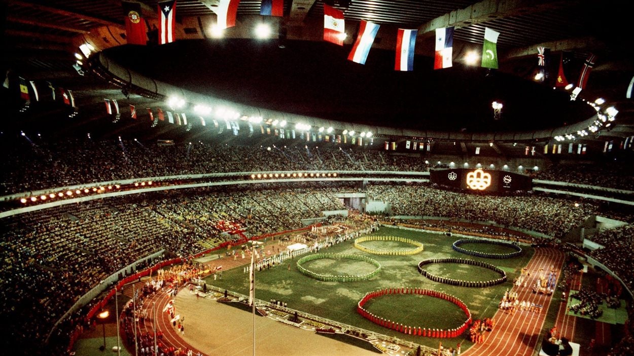 La cérémonie d'ouverture des JO Montréal 1976. Pas moins de 22 pays africains avaient boudé le rendez-vous canadien. 