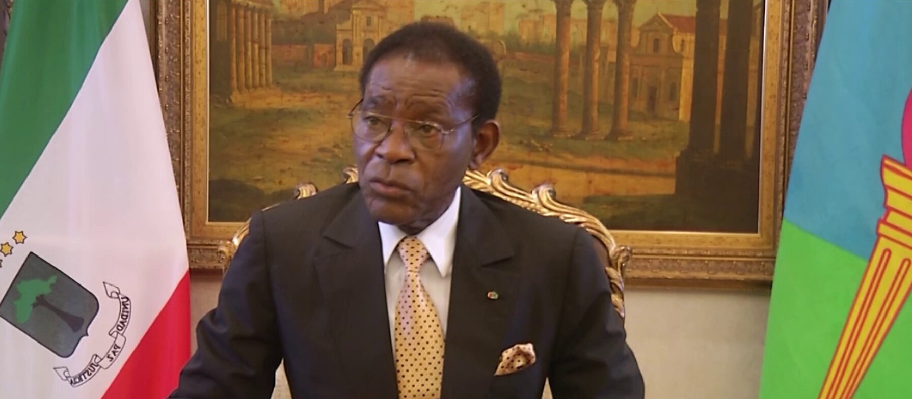 Le Président Teodoro Obiang Nguema lors de l'entretien avec RFI et SNA.