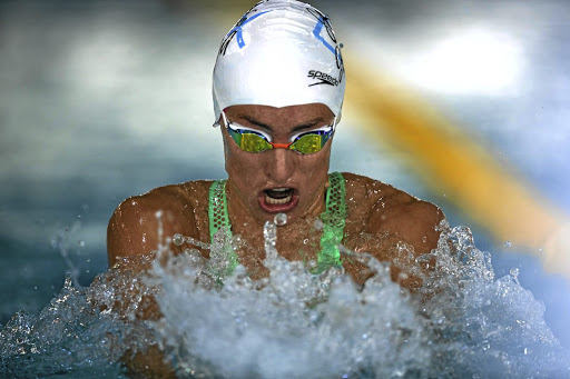 PORT ELIZABETH, SOUTH AFRICA - APRIL 09: Tatjana Schoenmaker in action in the Women 200 Meter Breaststroke event during day 3 of the 2021 SA Senior Swimming Championship at Newton Park on April 09, 2021 in Port Elizabeth, South Africa. (Photo by Anton Geyser/Gallo Images)