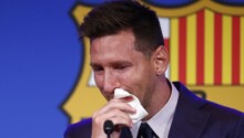 Lionel Messi en larmes, au moment de faire ses adieux au Barça.