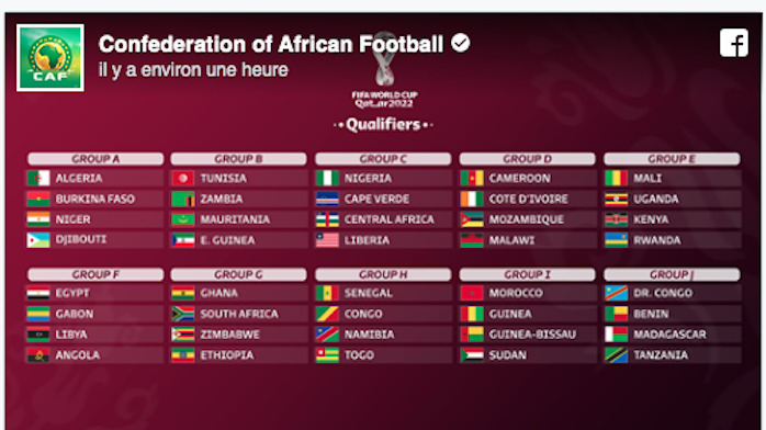 Eliminatoires pour la Coupe du monde 2022 en zone Afrique